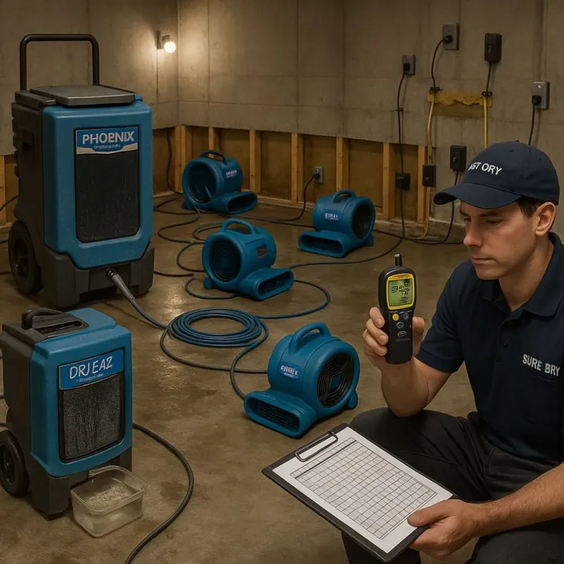 Structural Drying and Dehumidification process in Montague, CA